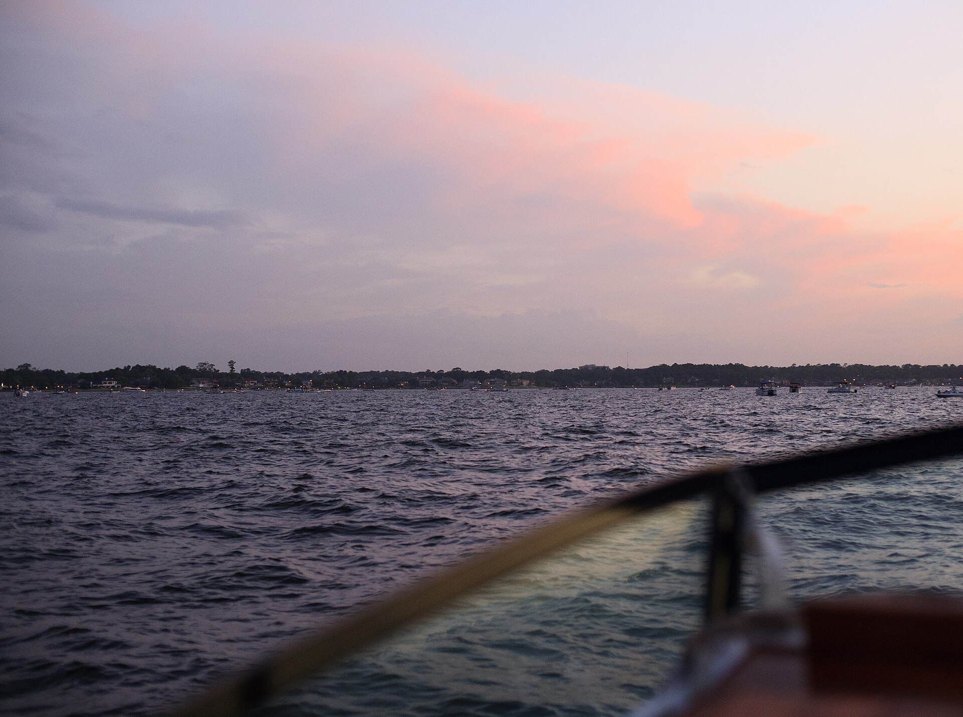 Sunset over Lake Conroe viewed from the water